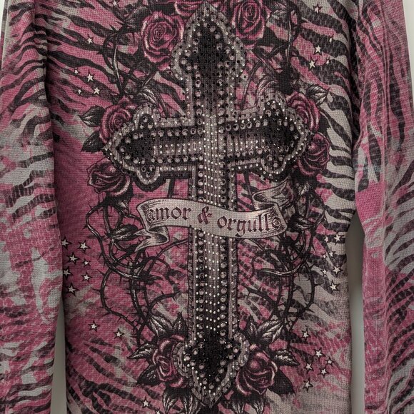 Sinful by Affliction Thermal Embellished L/S Tee - Picture 5 of 9